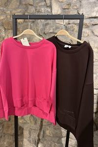 DIFF Sweatshirt BW pink, aubergine, braun DIFF Sweatshirt BW pink, aubergine, braun