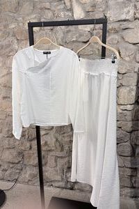 ZEITLOS Bluse & Maxirock Viscose ecru ZEITLOS Bluse & Maxirock Viscose ecru