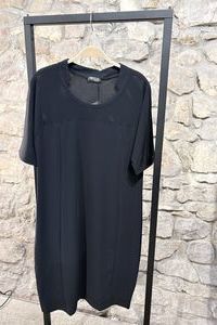 ZEITLOS Kleid midi mit Netzeinsatz sensitive Fabric black ZEITLOS Kleid midi mit Netzeinsatz sensitive Fabric black