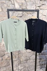 SMARLON Cardigan RN Visc Pa matcha und navy SMARLON Cardigan RN Visc Pa matcha und navy